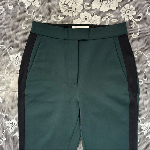 Aritzia Babaton 1-01 Thora Green Side Striped Zip Ankle High Rise Trousers Sz 0 - Picture 5 of 16
